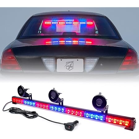 Xprite 31.5" 28 LED 7 Modes Traffic Advisor Emergency Warning Vehicle Strobe Light Bar Kit Red Yellow