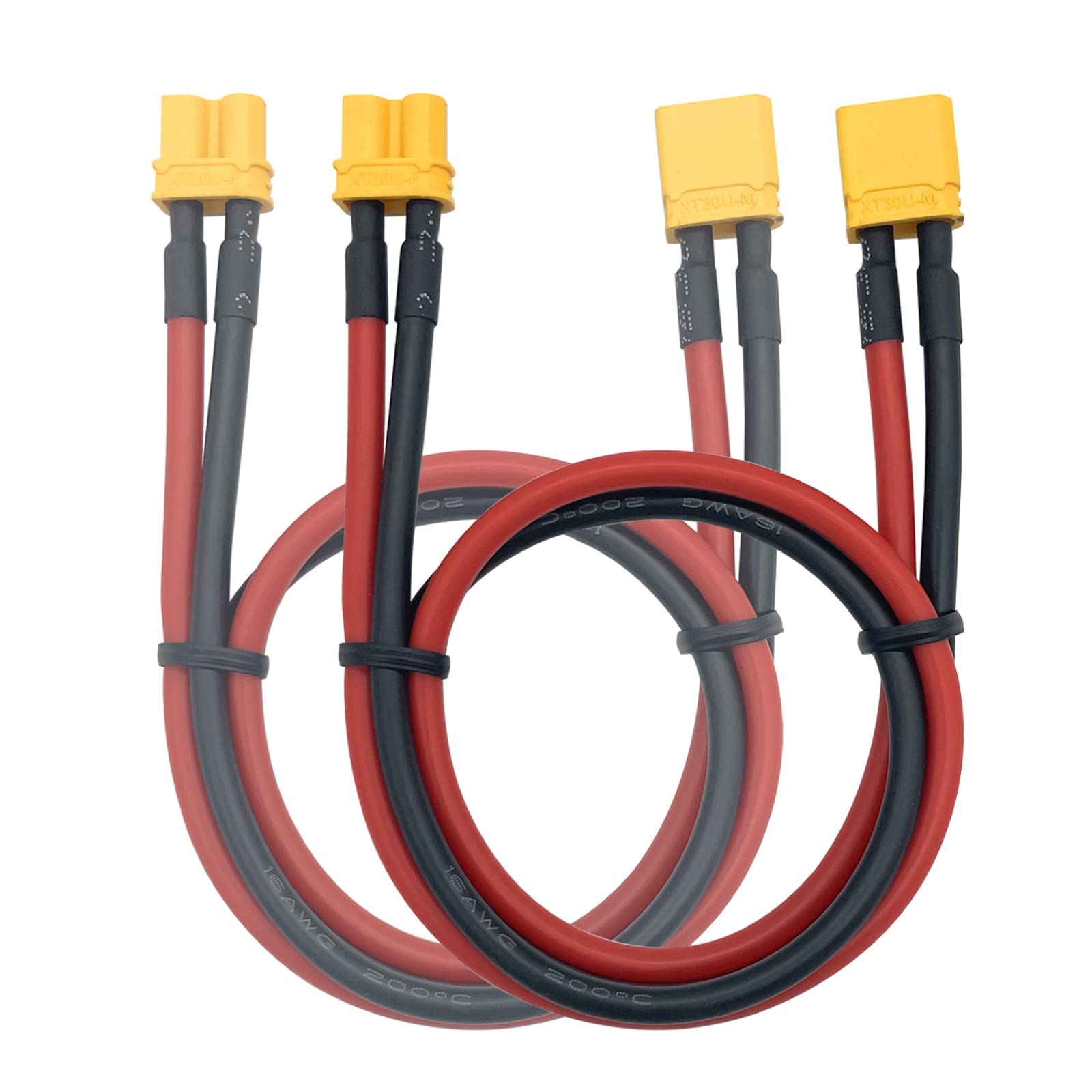 Fdit Connecteur Fiche Banane XT60 à 4 22cm RC Batterie Charge XT60 à 4.0mm Fiche Banane 14AWG