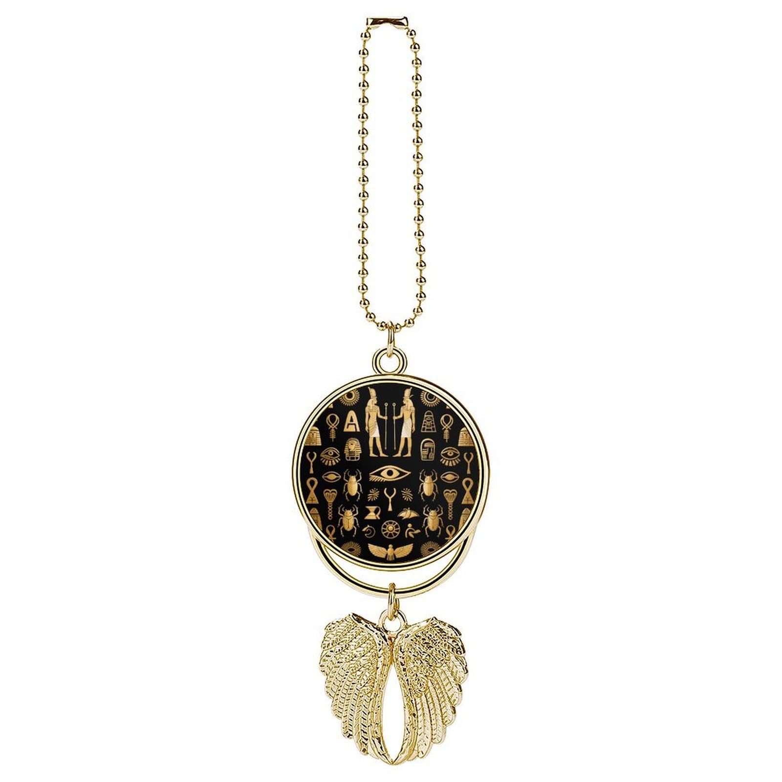 Ancient Egyptian Car Pendant Hanging Swing Auto Rear View Mirror Hanging Car Rear View Mirror Charm Truck Hanger Ornament Charm for Car Rear View Mirrors Accessories