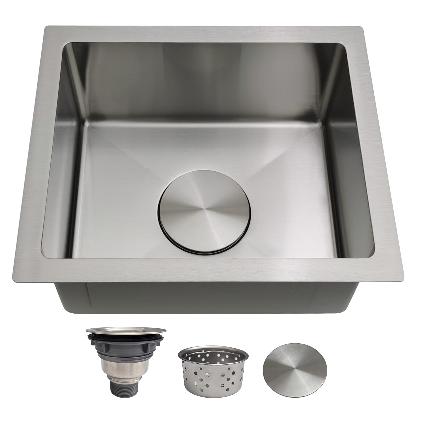 13 Inch Bar Sink Undermount – Delironexu 18 Gauge Stainless Steel Small Kitchen Sink, 13"x15"x7" Small Bar Sinks, Single Bowl Wet bar sink with Brushed Finish for Outdoor, RV, and Prep Use