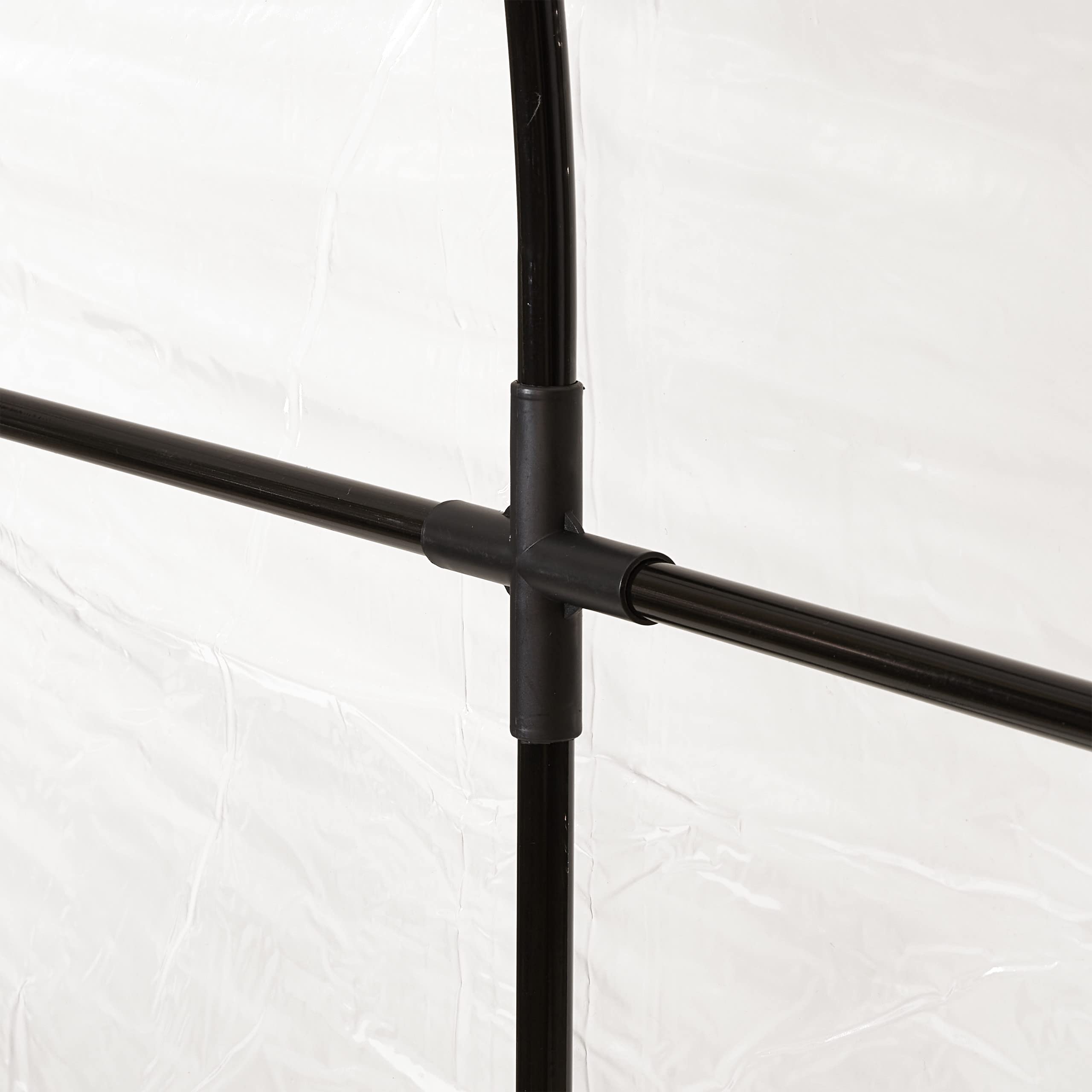 Relaxdays Serra per Orto, Telo in PVC, HxLxP: 215 x 200 x 100 cm, Percorribile, Coltivazioni Piante, Trasparente Nero