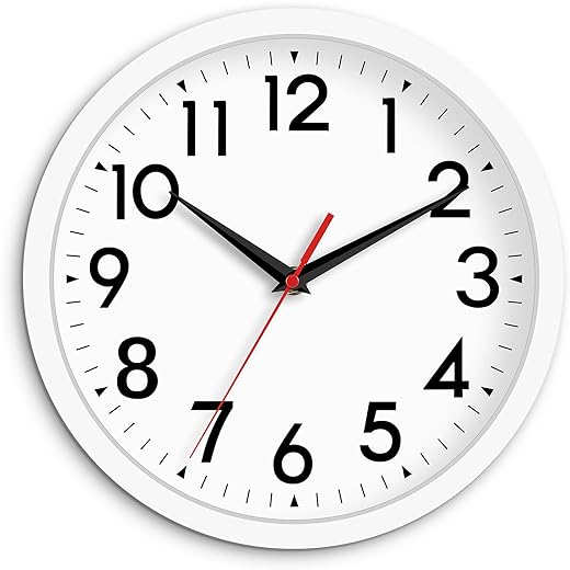 DAXSMY Wall Clock Modern Battery Operated 10 Inch Simpel Silent Non Ticking Analog Decorative for