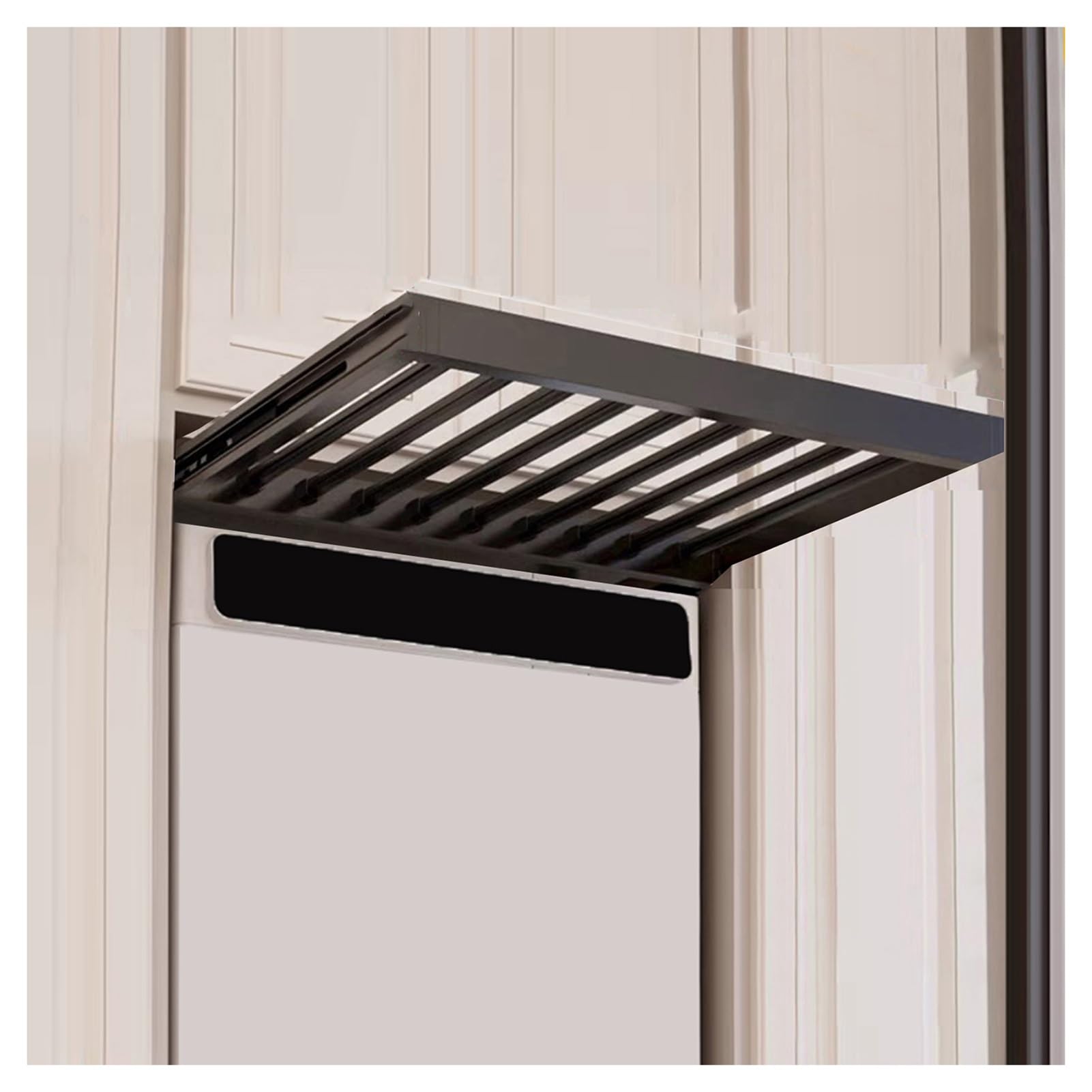 Rack per pantaloni estraibile sopra la rondella, stendibiancheria nascosto, larghezza regolabile, portaoggetti da appendere per pantaloni, cravatte, sciarpe