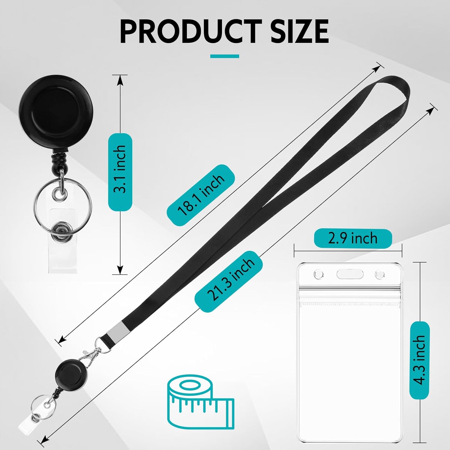 6 Pack Lanyards for ID Badges Holder Retractable Lanyards for Cruise Ship Cards Badge Reel Clip with ID Holders Clear Waterproof - Image 3