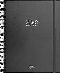 Jandaia - Agenda Planner Neo 175x242mm CD 80 fls Datada Semanal Office Collection Preta - 2026