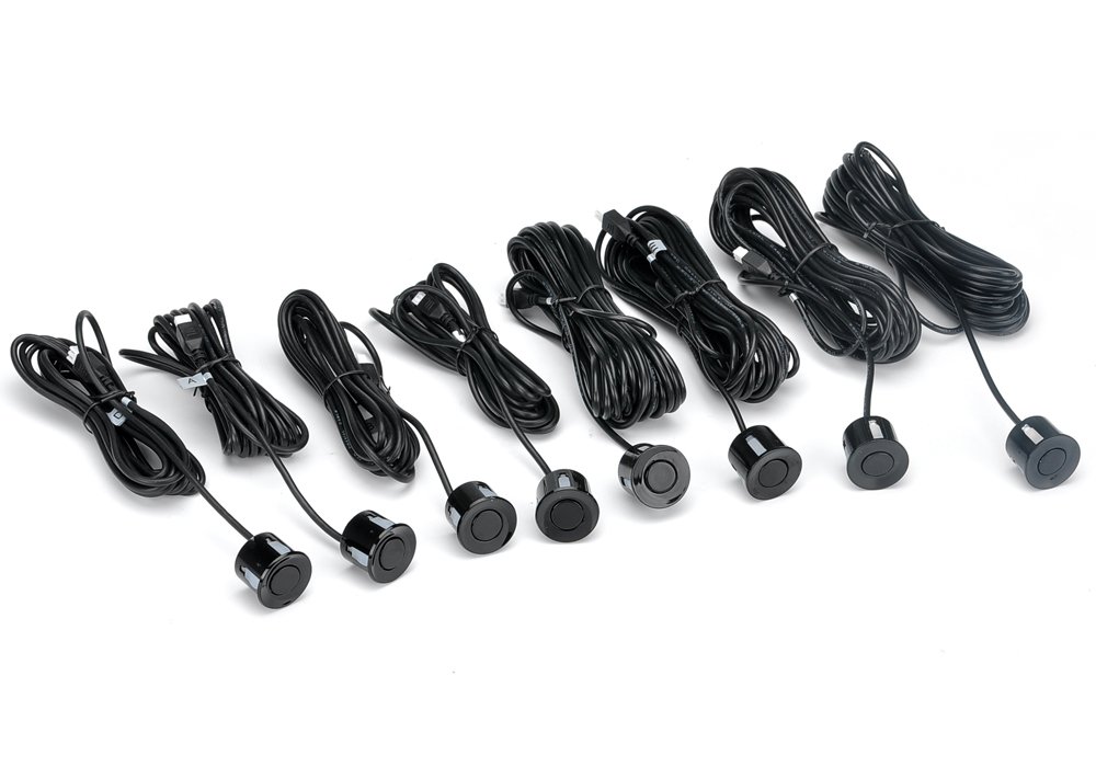 BW Sistema de estacionamiento de 8 sensores ultrasónicos, pantalla LCD de 2 pulgadas, alerta de audio, distancia de detección de 0,3 a 2,5 m.