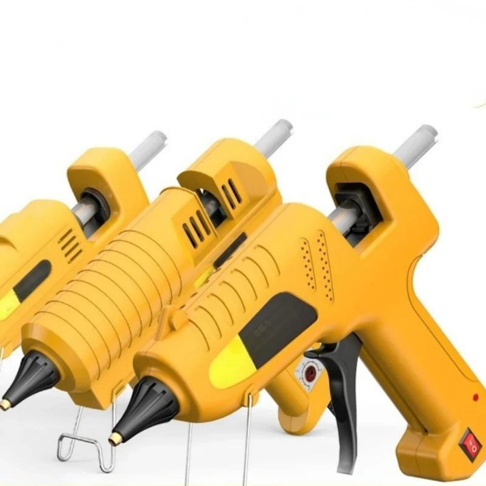 Pistola Silicona Caliente, Pistola de Pegamento termofusible Profesional de 200W, Boquilla de Cobre con Temperatura Ajustable, Barras de Pegamento de 11 mm para Reparaciones(B)