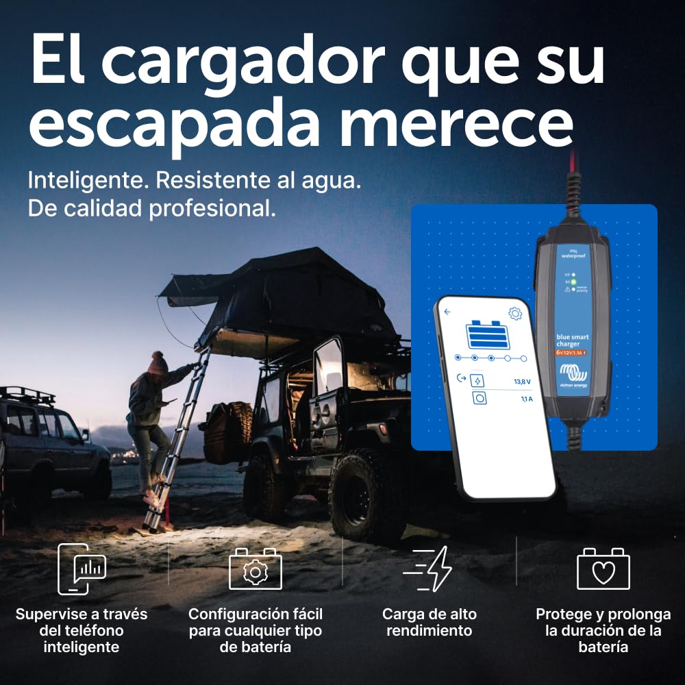 Victron Energy Blue Smart IP65 6/12-Voltios 1.1 amperios 230V Cargador de Batería, Bluetooth (CEE 7/16)