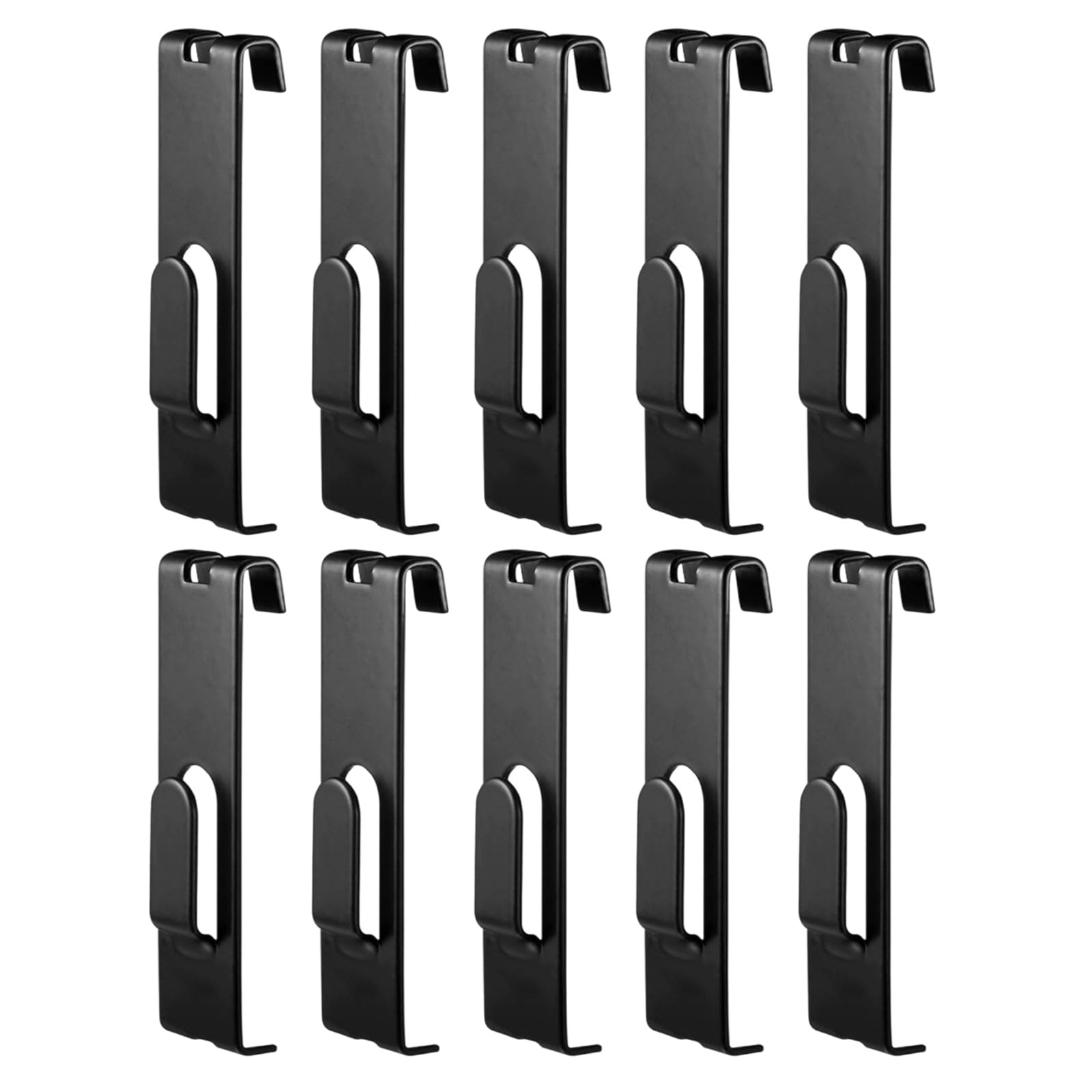 Msioytog 10pcs Heavy Duty Metal Grids Panel Hooks Smooth Black Finish Resistant Hangers Wall Mounted Display Hooks Rusts Resistant Iron Grids