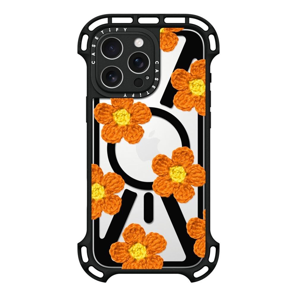 Crochet casetify iPhoneアクセサリー Flowers 51TgeGvOlJL.jpg_BO30,255,255, Orange - iPhoneアクセサリー