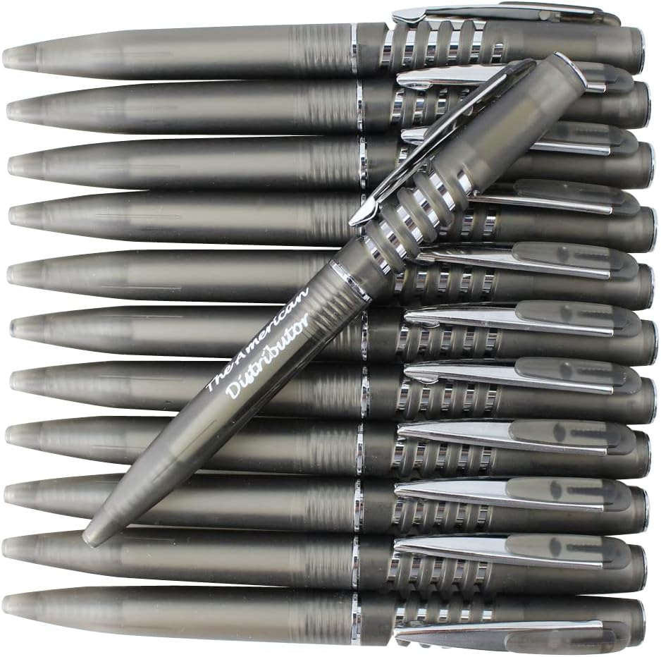 ezpencils - Personalized - Smoke Blue body with a Spiral like Clicker, Silver Accents - Twister Pens - Free Personalization