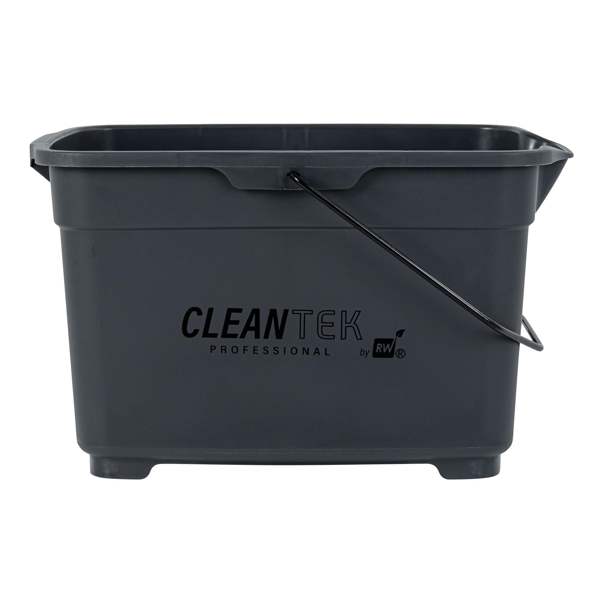 Restaurantware-Clean Tek Professional 19 Quart Cleaning Bucket, 1 Bucket with Comfortable Handle - 2 Compartments, Heavy-Duty, Gray Plastic Pail, Portable, for Restaurant, Home, School, Or Office