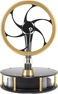 PFCKE Low Temperature Stirling Engine Classroom Teaching Stirling Engine Kit Steam Heat Educational Model Brass Aluminum Stirling Engine-HZZ92 Pro Black