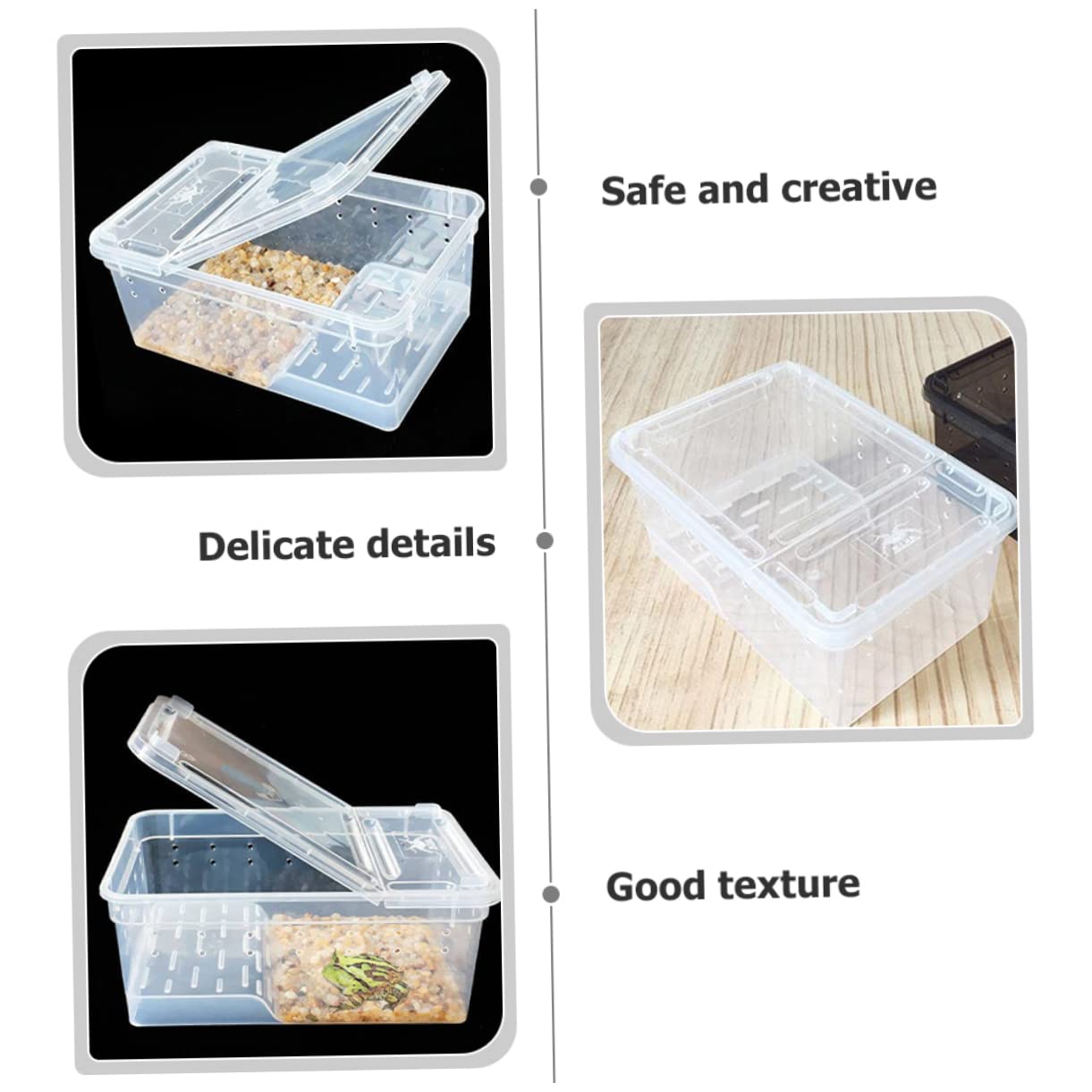 WOONEKY Terrario Stimola Arrampicata e attività per Rettili in Plastica con Piattaforma per Crogiolarsi e Area Alimentazione per Tartarughe e Rettili Domestici