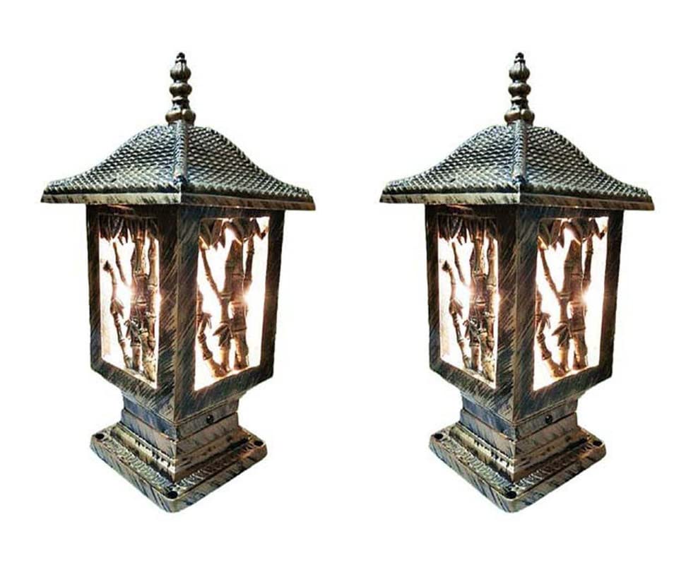 Image of Gate Light Design Aluminium Casting Water Proof Gate lamp E27 Holder Type for Home and Garden Outdoor Lights (ATHASU18) (Pack of 2)