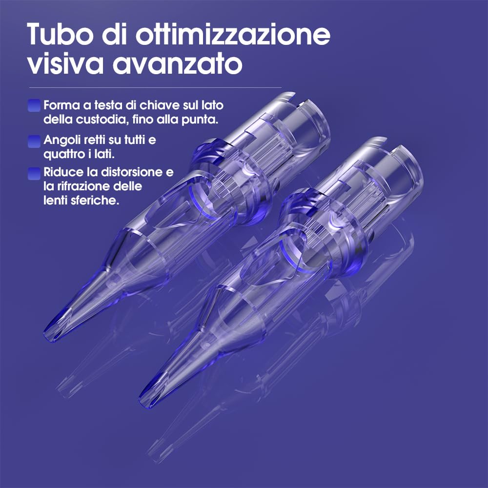 Mast Pro Aghi per Tatuaggi Professionale 20pezzi #08 0.25 0803RL Standard Round Liner Microblading Tattoo Needle Cartridge per Macchinetta Tatuaggi