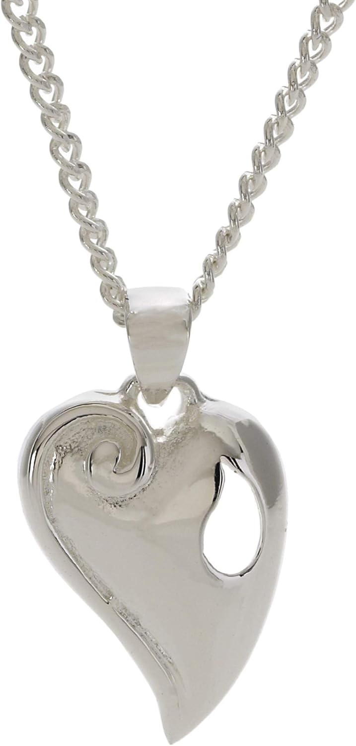 Silver Plated Reunion Heart Pendant Necklace in Gift Box
