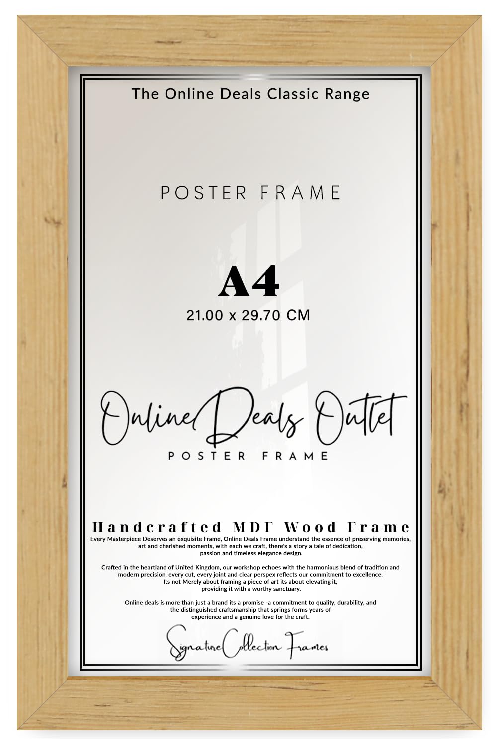 Online Deals | MDF Picture Frame A4 (21.00 x 29.70 CM) 11x8 Inch for Food Photography & Restaurant/Café Menus, Premium MDF Finish, Portrait & Landscape Display [ Pine ]