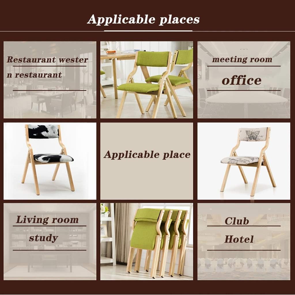 Chair Wood Folding Chairs with Padded Seat,Wooden Folding Chair Single for Adults Heavy Duty,for Home,Dining,Office,?Folds Up,Comfortable and Durable,Practical and Stylish,Chairs for Dining Room (Col
