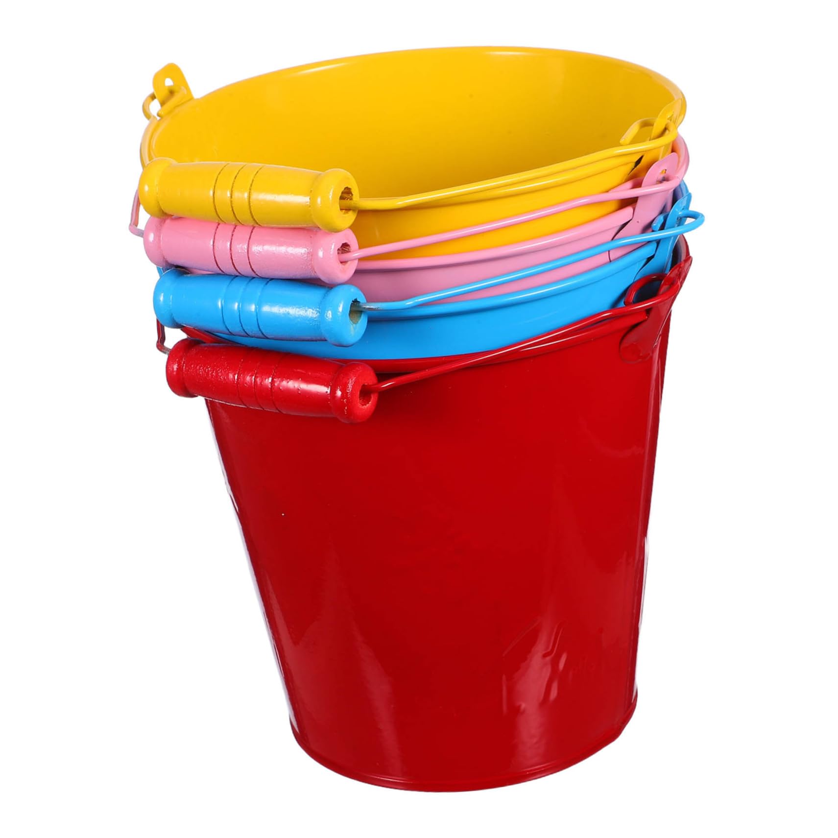 4 pezzi Secchielli da Spiaggia per Colorati Mini Secchielli Leggeri per Giochi di Sabbia e Mare Giocattoli Divertenti per Ragazzi e Ragazze per Attività Creative e Coordinazione
