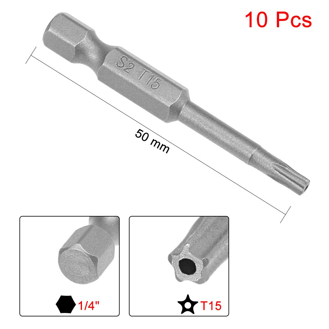 Sourcing Map TS20 Stern-Schraubendreher-Bits 2er Set - Magnetisch, S2-Stahl, 25 Mm Länge Für Elektrische Schrauber