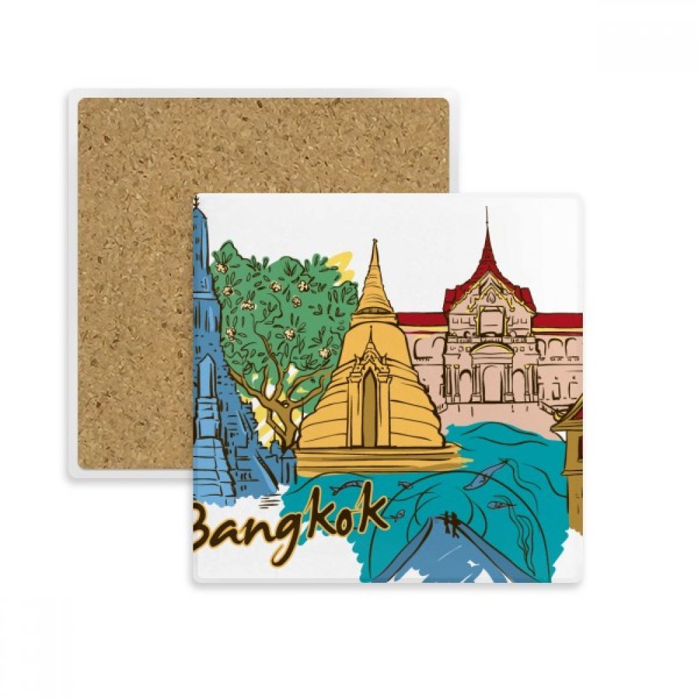 Cadeau boissons Thaïlande Bangkok aquarelle coaster en pierre pour proche