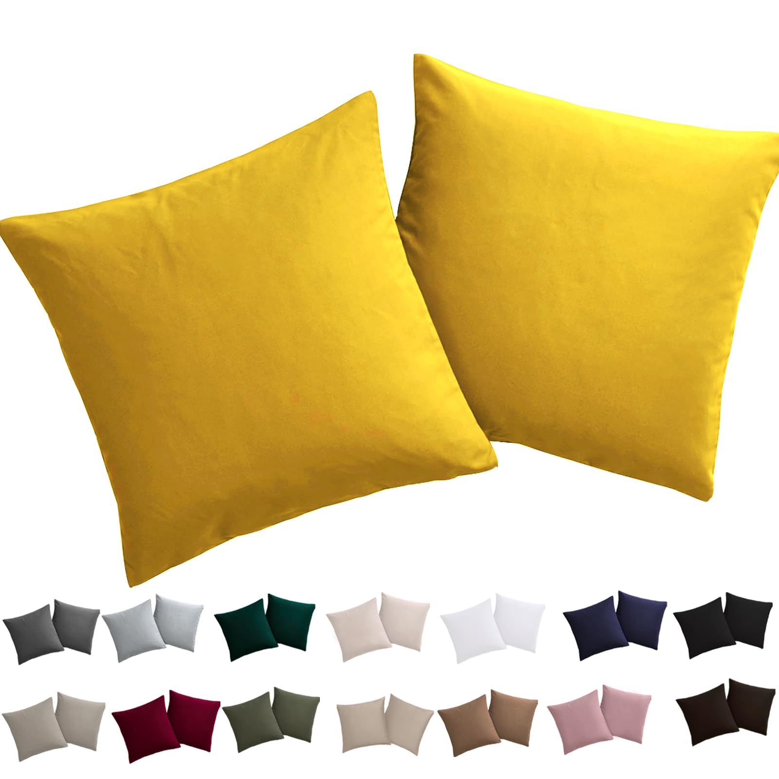 Soifox 2er Set Kissenbezug Mikrofaser weich und angenehm bügelfrei & knitterfrei