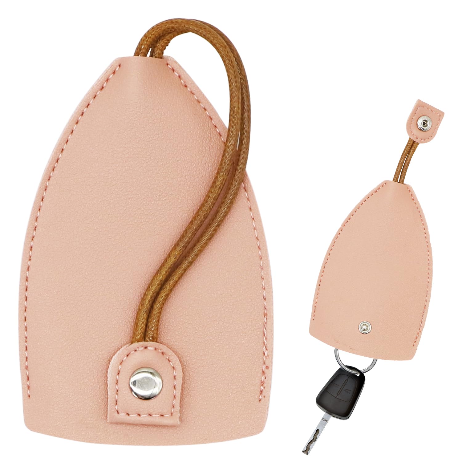 ALLY-MAGICCar Key Bag, Creative Pull Type Key Cover, PU Leather Key Holder Case, Pull Out Key Holder, Handmade Large Capacity Key Sleeve Pouch Wallets for Men Women Y9CSCLYSB