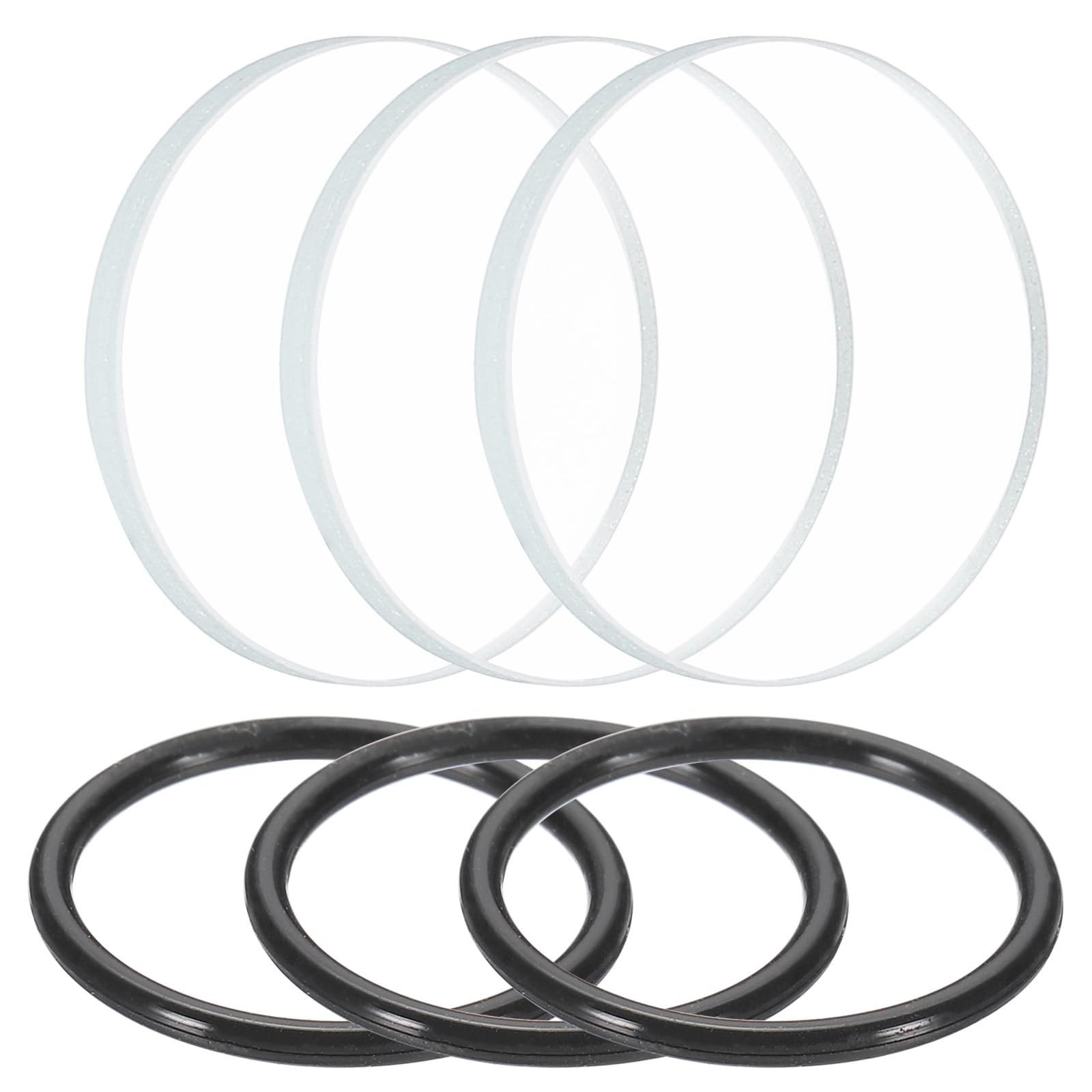 PATIKIL 0.8" Dia LED Lens, 3 Set Polished Edge Flashlight Replacement Parts Glass Lens with Silicone Ring for Light Source Lens Replacement,