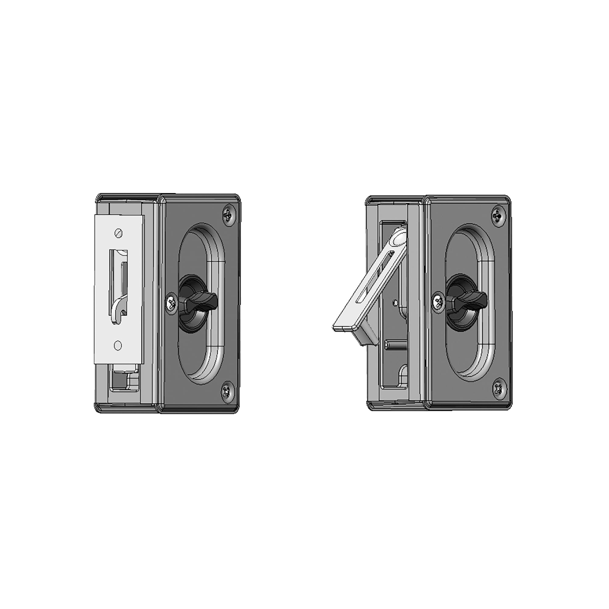 Prime-Line N 7368 Pocket Door Privacy Lock with Pull - Replace Old