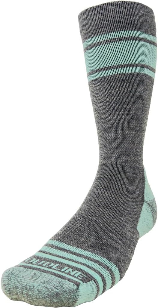 CloudLine Men’s and Women’s Merino Wool Graduated Compression Socks - Light Cushion, Moisture Wicking, Made in USA - 1 Pair