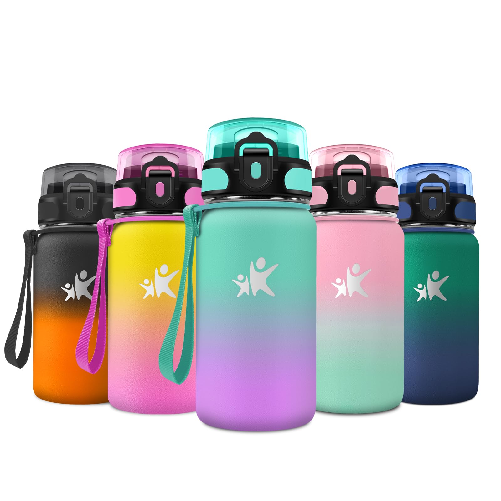 500ml Insulated Water Bottle Double Wall Flask with Straw, Etanche, Reusable, BPA Free, for Fitness, Camping, Work