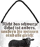 WOGEKA ART Retro Blechschild - Nicht das SCHWARZE SCHAF ist 