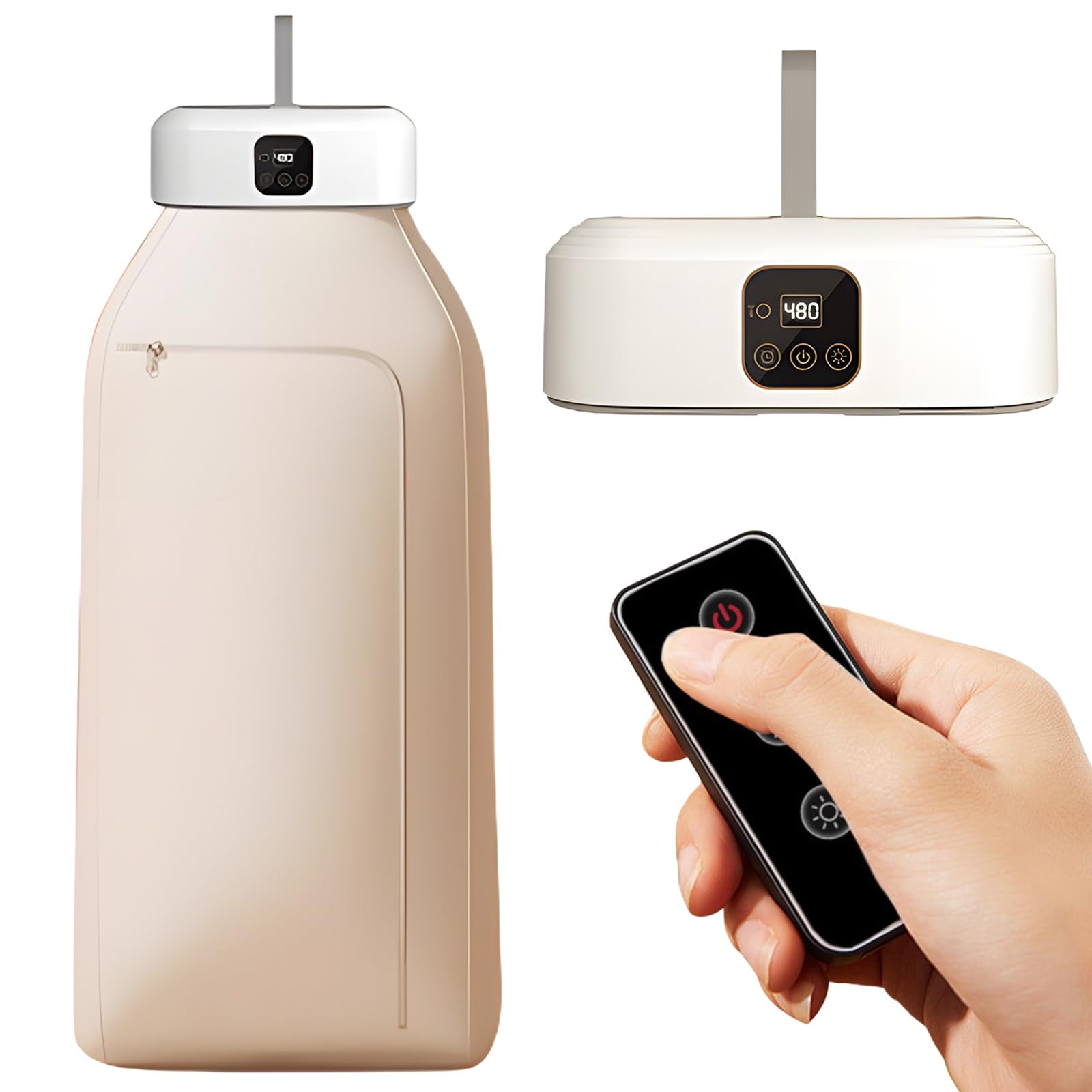 Sèche-linge portable - Petit séchoir à pompe à chaleur électrique avec télécommande - Minuterie de 1 à 8 heures - Arrêt automatique - Sèche-linge pliable - Mini sèche-linge pour appartement, voyage