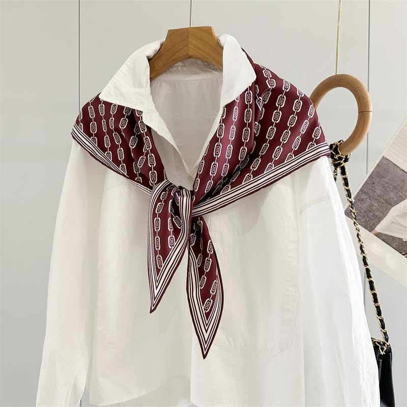 100% Mulberry Silk Triangle Scarf 51"*33",14 Momme Floral Twill Design Vintage Spring Fashion Accessory with Gift Packed4