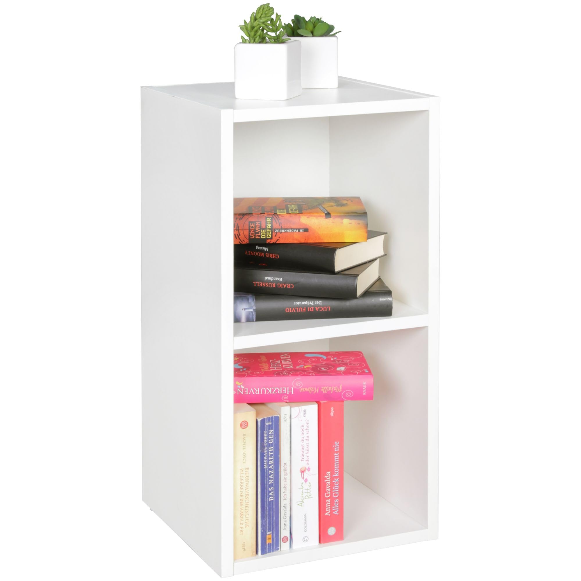 Wohnling Standregal WL5.175, 30x60x30 cm, Weiß, 2 Fächer