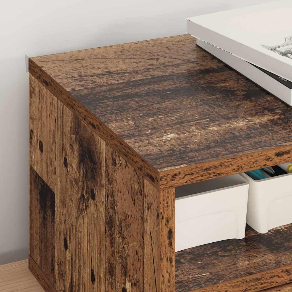 Druckerständer aus Holzwerkstoff mit Schublade, 40 x 32 x 24 cm, modernes Design für Büroorganisation und Stauraum