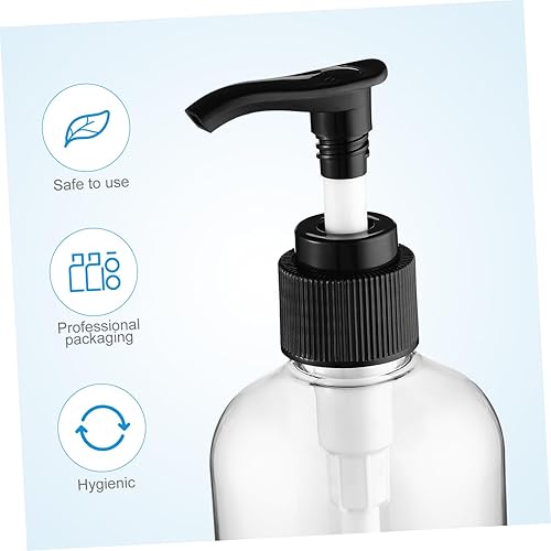 Miniatura 3 de Hemoton 5 botellas de champú rellenables, botellas vacías, dispensadores de botellas de bomba de jabón transparente, botellas de bomba de jabón