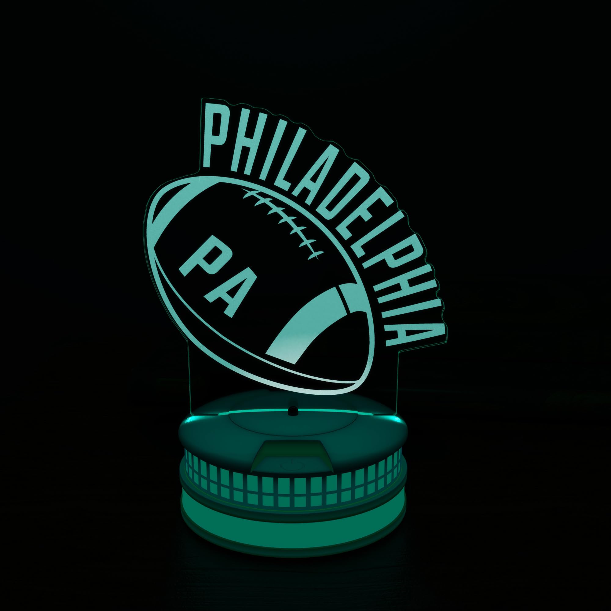 CLORURBANLIVE 3D Football Philadelphia Night Light 3D Illusion Lamp with Remote Control 16 Color Options Sports Decor Lighting for Fans - Multicoloured OneSize