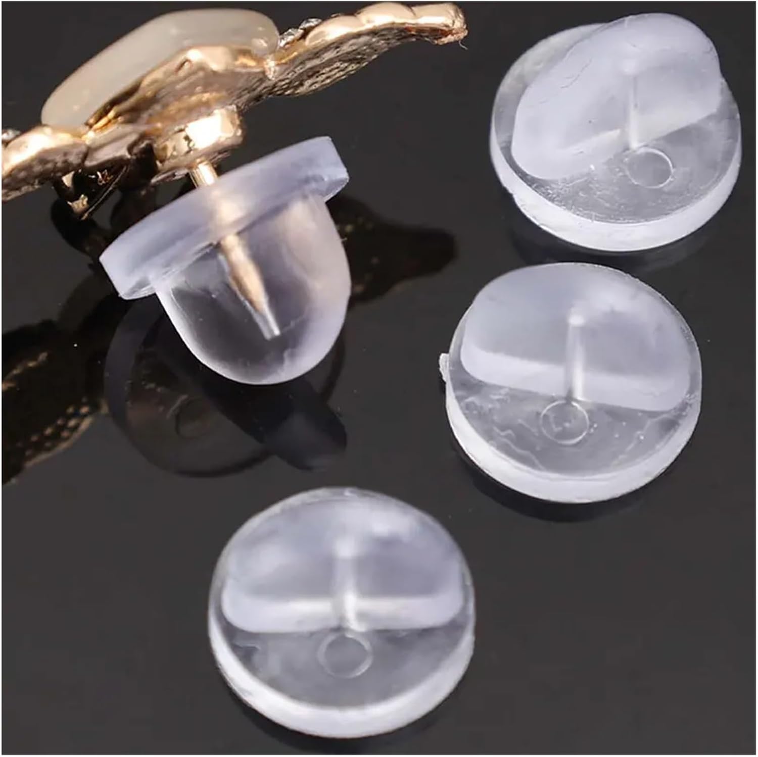 Rubber Backs for Pins 500pcs Transparent Rubber Lapel Pin Safety Backs for DIY Brooch Tie Hat Badge Insignia Jewelry Making Supplies
