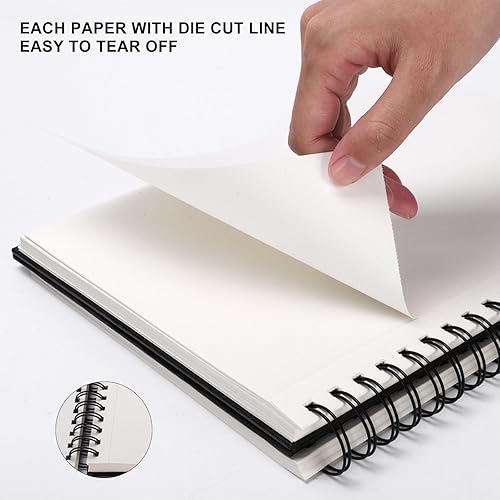 Miniatura 3 de Cuaderno de bocetos encuadernado de 8.5 x 11 pulgadas, bloc de bocetos encuadernado en espiral, 80 hojas de papel interior de 3.17 ozm, papel