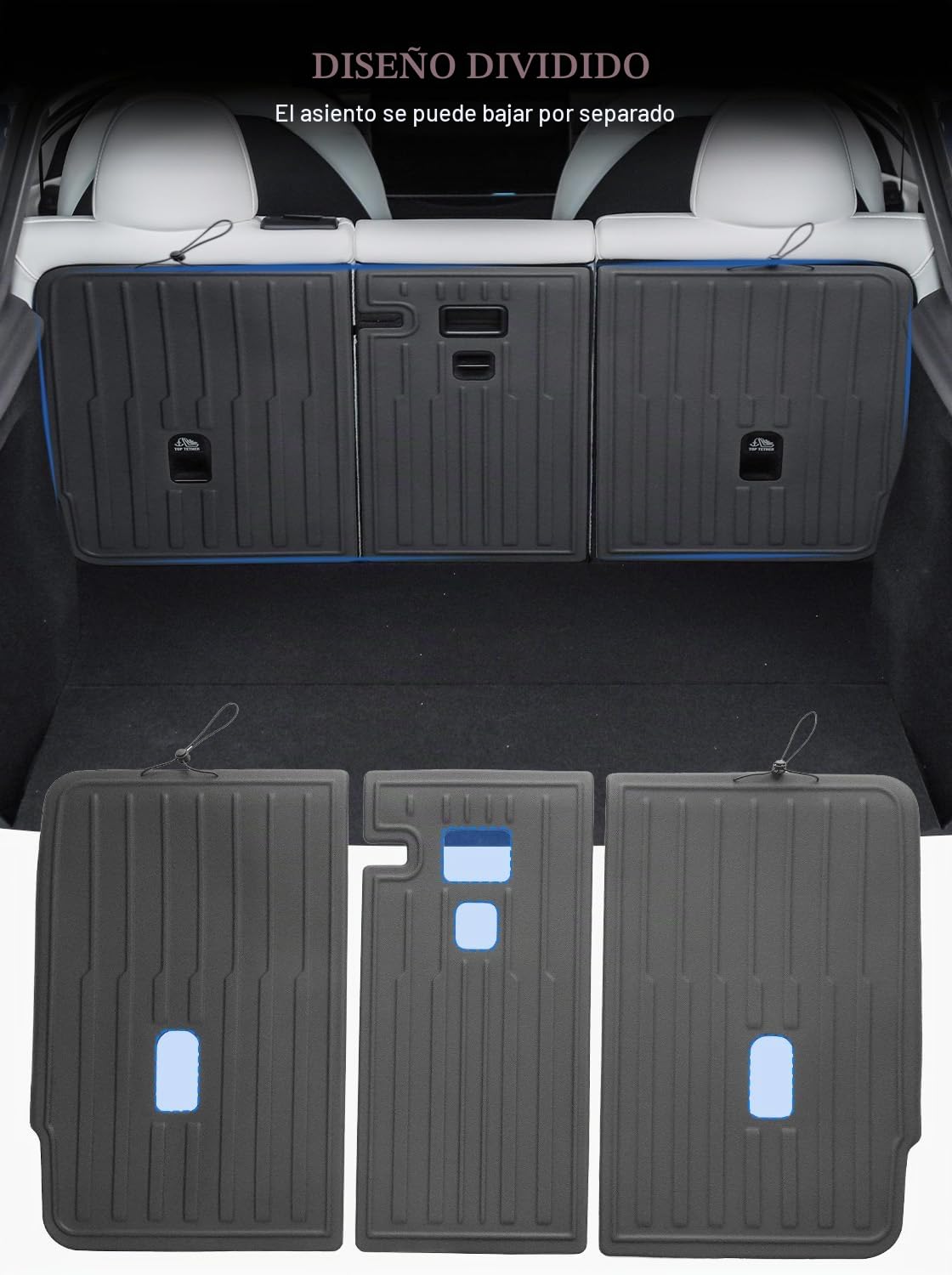 Respaldo Trasero Acolchado para Tesla Model Y (5 Asientos) 2025 Juniper, Protector de Respaldo de Asiento Trasero, Material TPE, Protección contra la Intemperie, No Tóxico e Inodoro