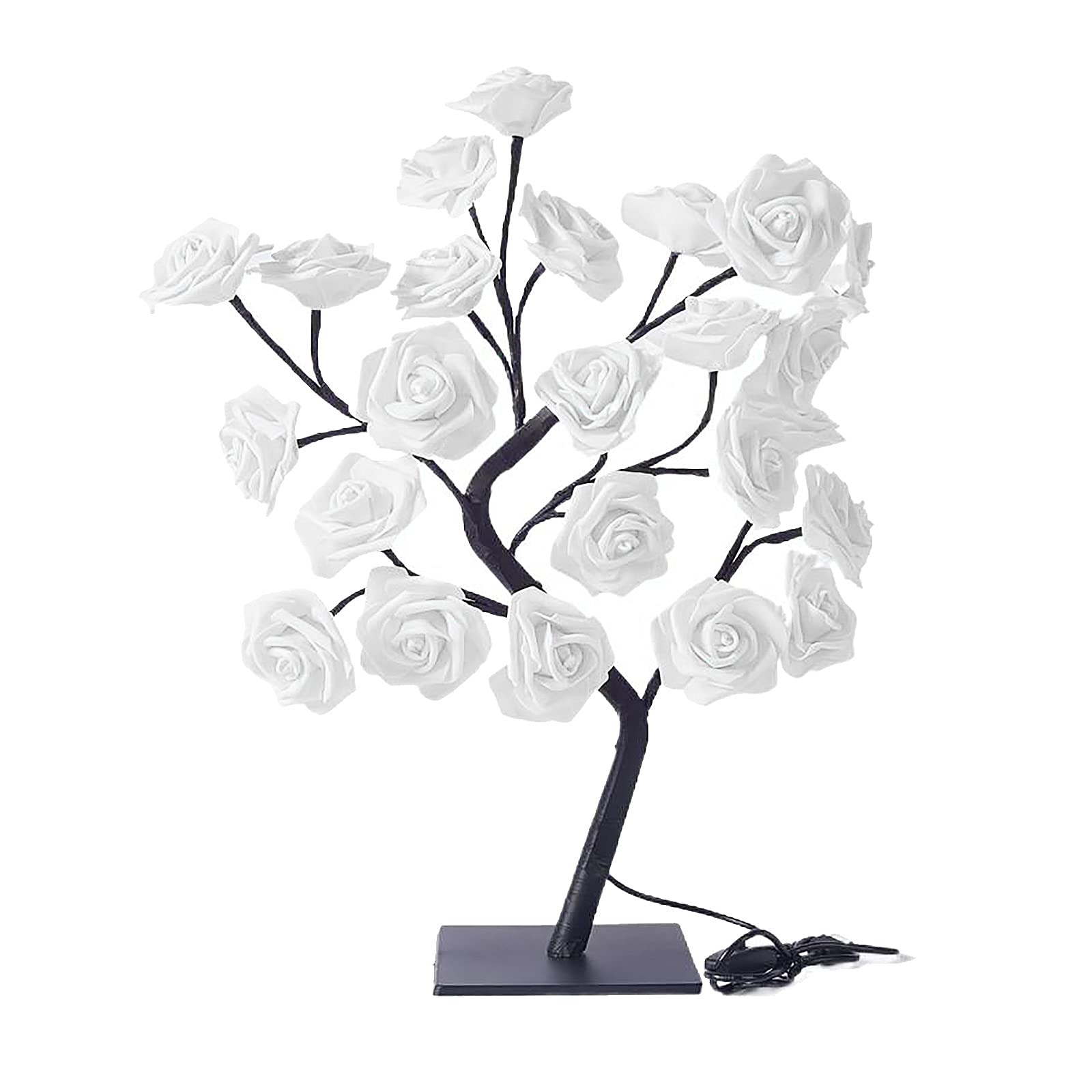 Table Lamp, Rose Flower Tree Light Fairy Tree Light Lamp 24 Warm White LED Lights, USB Powered Touched Switch Bedside Table Night Lamp for Home Bedroom Living Room Party Wedding Christmas Festival(#1)