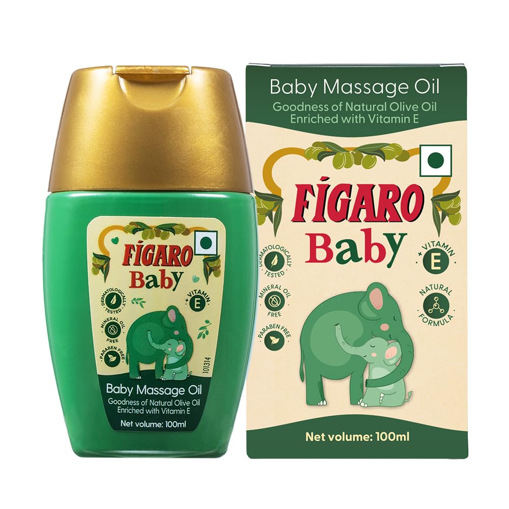 Figaro Baby Massage Oil With Goodness Of Natural Olive Oil Enriched With Vitamin E, Dermatologically Tested, 100 Ml