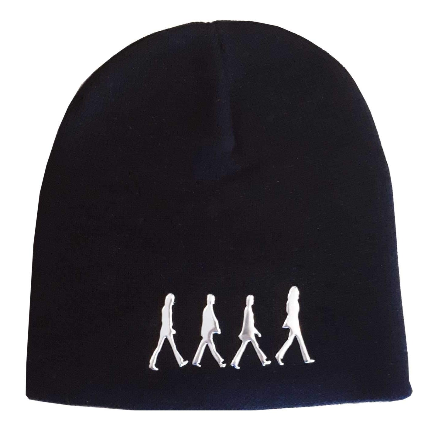 Rock Off Officially Licensed Products Black The Beatles - Abbey Road Beanie With Silver Coloured Print
