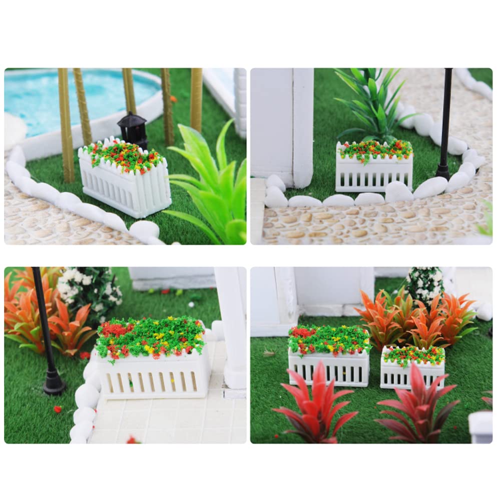 Amazon.co.jp: 1:50 ミニチュア 長方形花壇モデル ミニハウス ホワイト