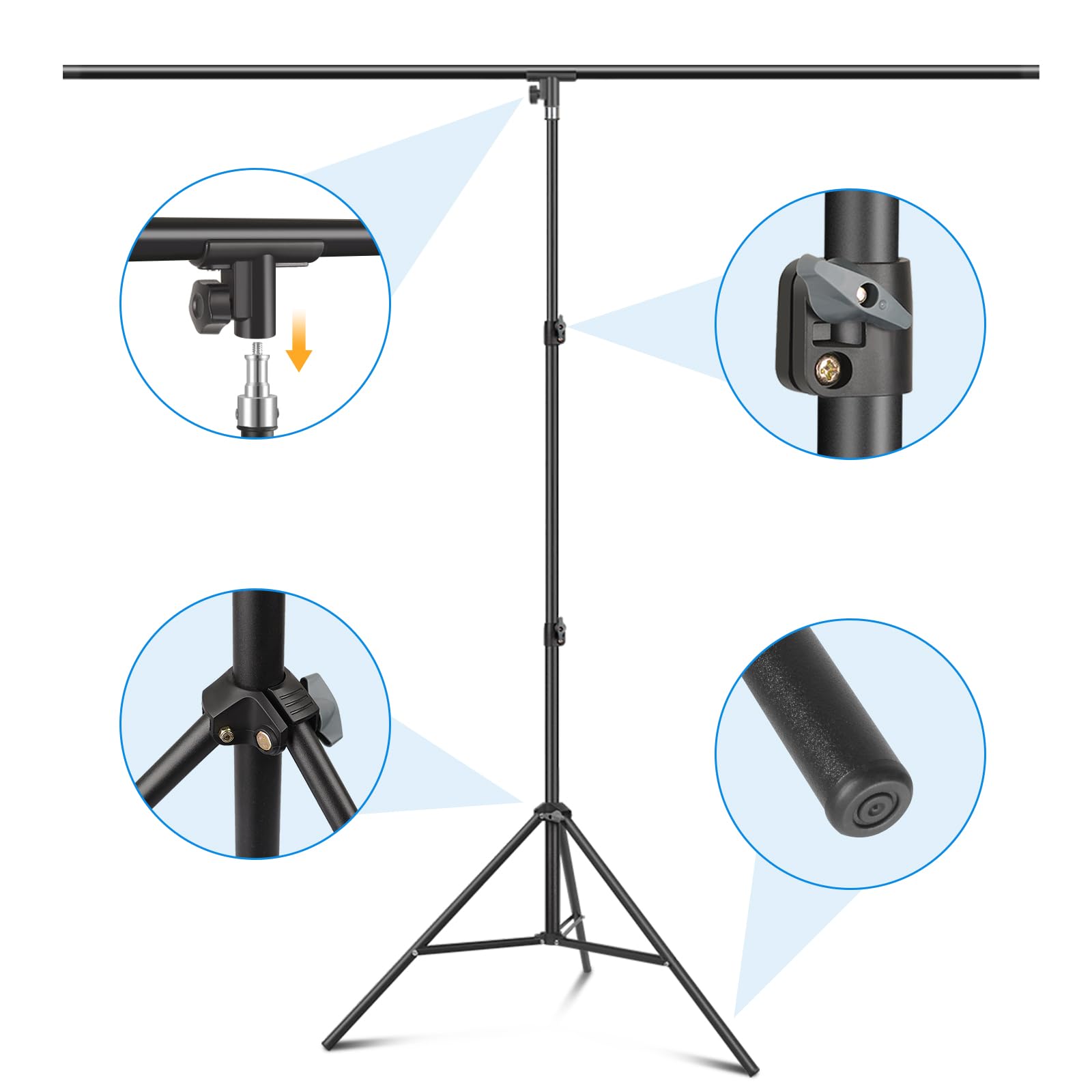 Kit de toile de fond verte portable de 2,7 x 2,8 m avec toile de fond verte de 1,9 x 2,8 m, fond vert avec support pour photographie, streaming, zoom, jeux, réunions