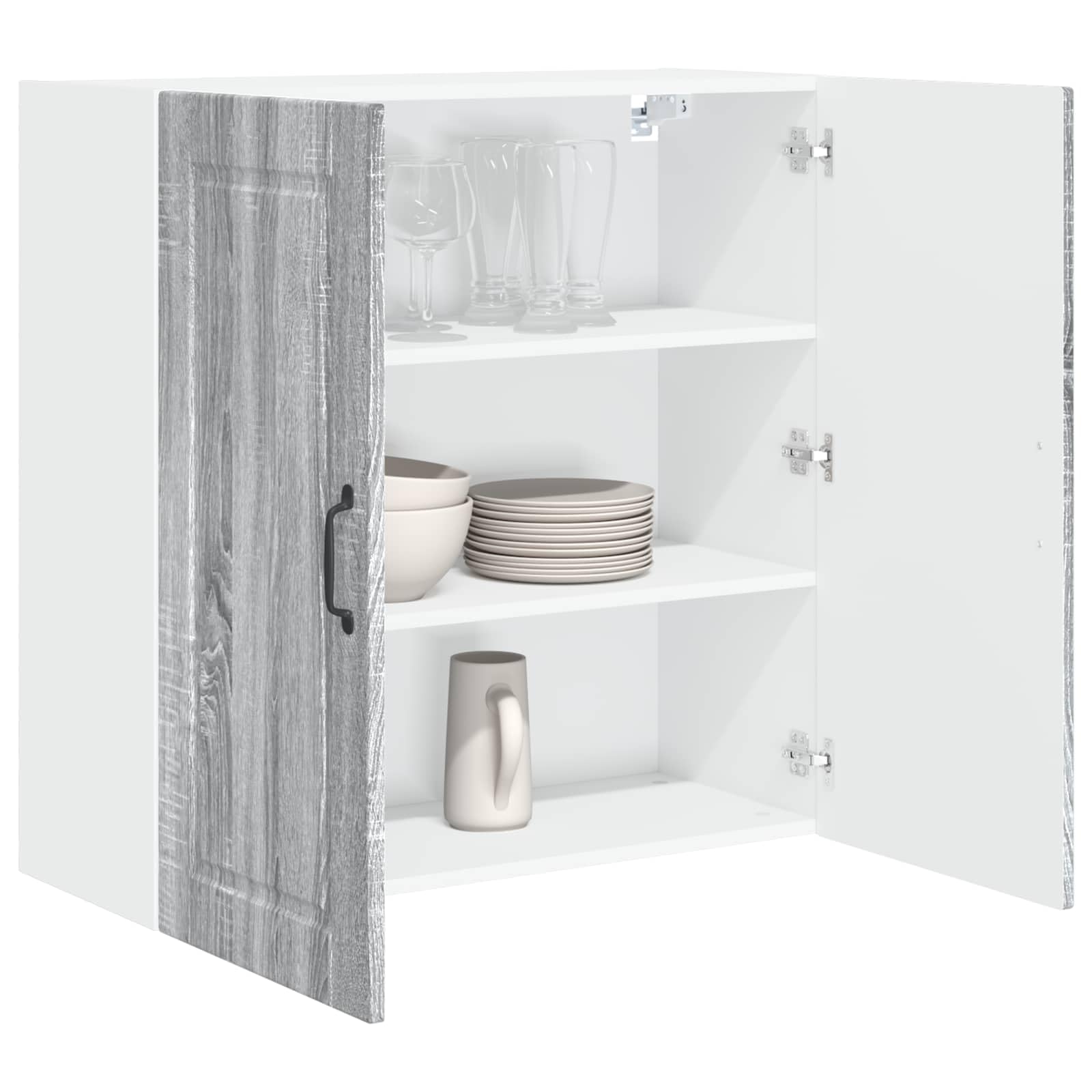 vidaXL Wall Cabinet PORTO Grey Sonoma 80 x 31 x 80 cm Engineered Wood