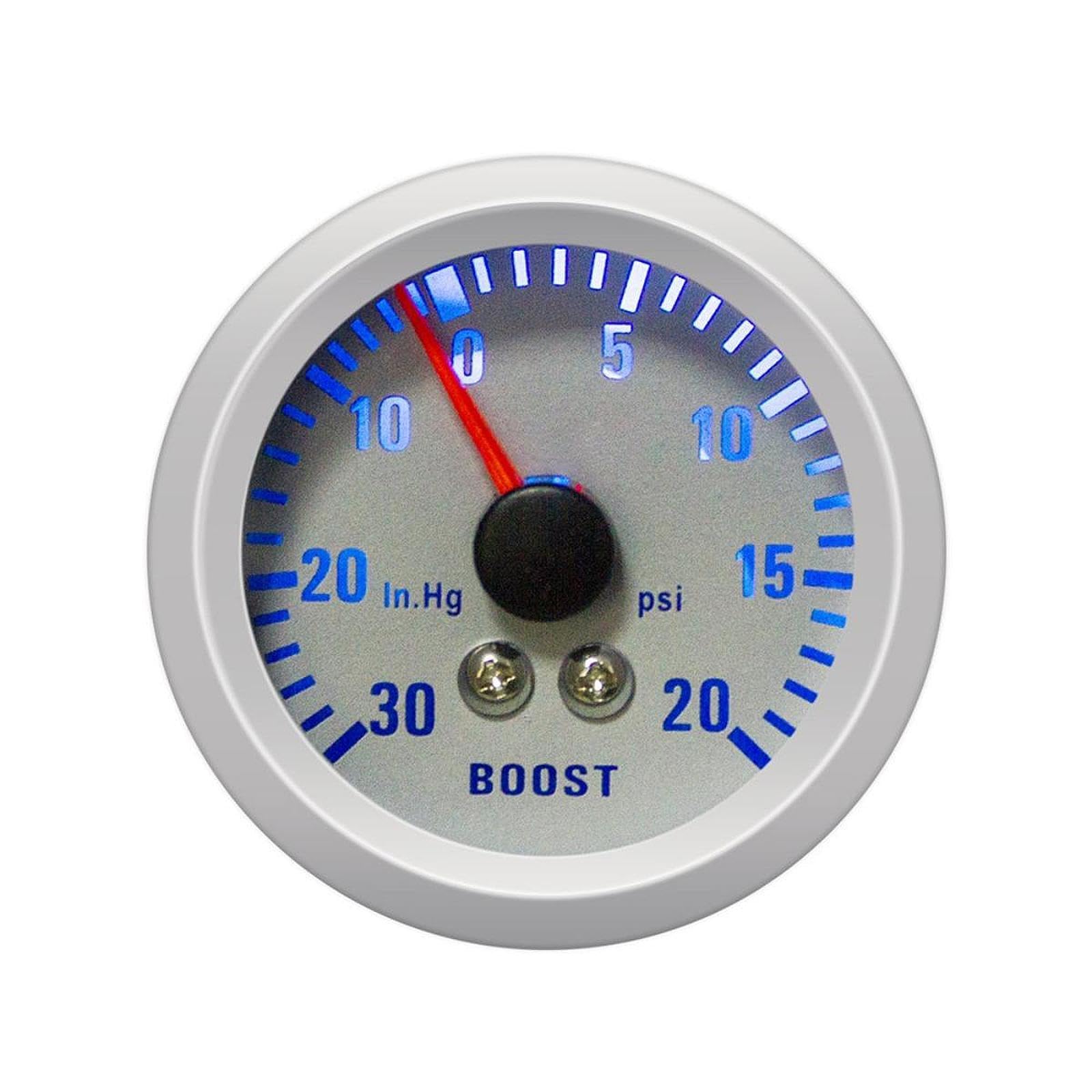 2inch Auto Turbo Boost Meter 0-30in.hg 0-20PSI Silvery Dial Face Red Pointer-image-10