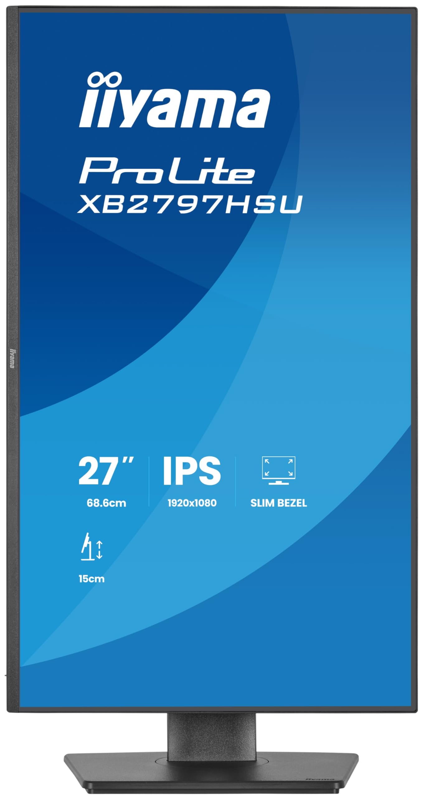 iiyama Prolite XB2797HSU-B1 68,6cm 27" IPS LED-Monitor Full-HD 120Hz HDMI DP USB3.2 USB-C Slim-Line Adaptive Sync Höhenverstellung Pivot Energieeffizienzklasse C schwarz